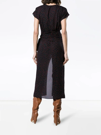 Shop Magda Butrym Diablo Gathered Silk Midi Dress In Black