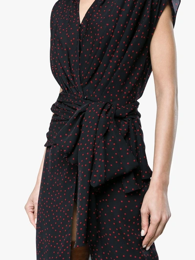 Shop Magda Butrym Diablo Gathered Silk Midi Dress In Black