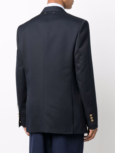 Shop Golden Goose Double Breasted Blazer In Blue