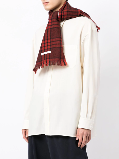 Shop Uniforme Double-sided Wool Scarf In Red