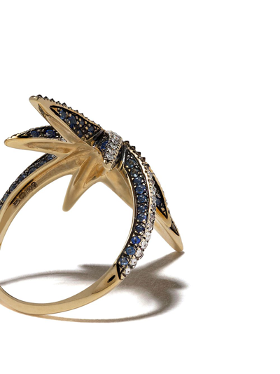 Shop Venyx Rainbow Star Ring In Yellow Gold