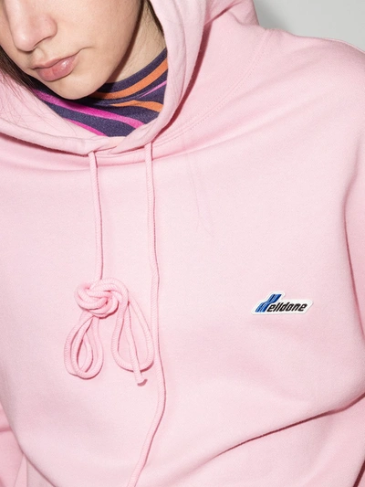 Shop We11 Done Oversized Logo-appliqued Cotton Hoodie In Pink