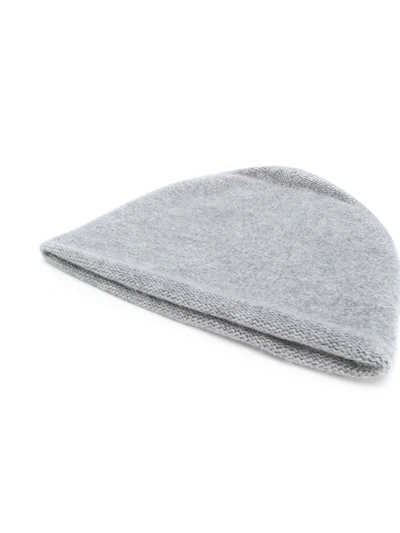Shop N•peal Cashmere Knitted Beanie In Grey