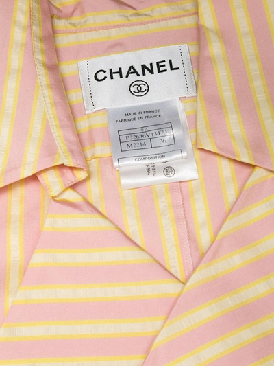 Pre-owned Chanel 2004 Striped Sleeveless Shirt In Pink