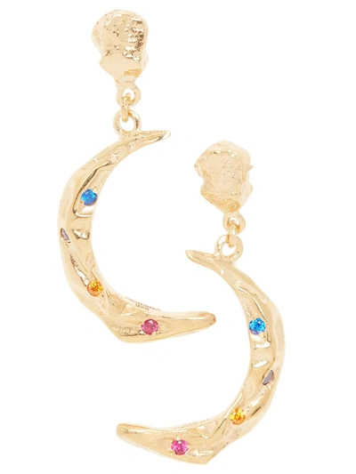 Shop Hermina Athens Méliès Stardust Moon Earrings In Gold