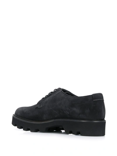 Shop Emporio Armani Smooth Lace-up Shoes In Black