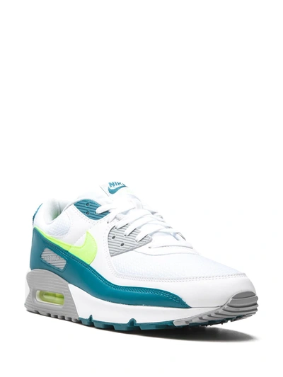 Shop Nike Air Max 90 "spruce Lime" Sneakers In White
