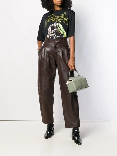 Pre-owned Versace 1980s High-waisted Trousers In Brown
