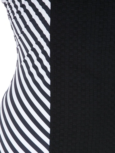 Shop Amir Slama Striped Swimsuit In Black