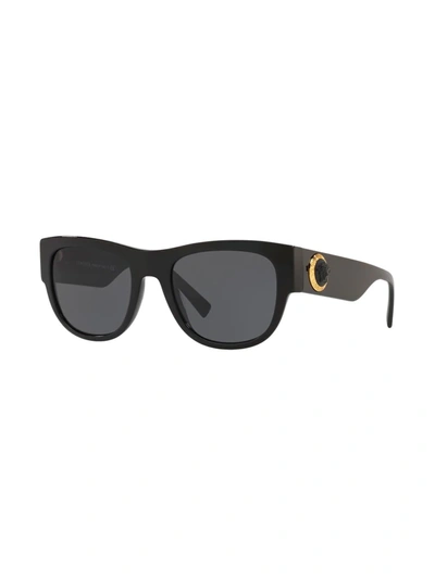 Shop Versace Square Frame Sunglasses In Black