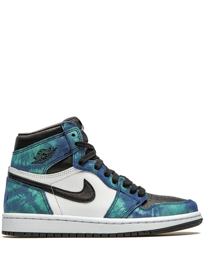 Shop Jordan Air  1 High "tie-dye" Sneakers In Blue