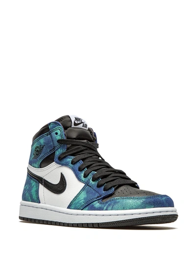 Shop Jordan Air  1 High "tie-dye" Sneakers In Blue