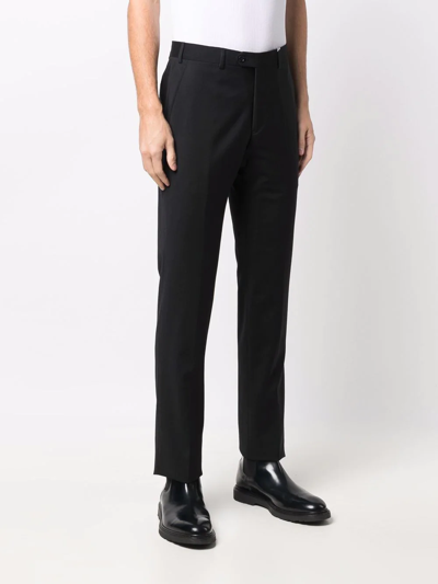 Shop Armani Collezioni Straight-leg Tailored Trousers In Schwarz