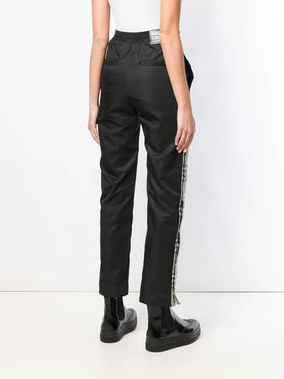 Shop Andrea Crews Checked Band Track Pants In Black