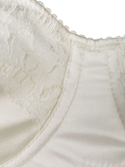 Shop Dolce & Gabbana Lace-detail Satin Balconette Bra In White