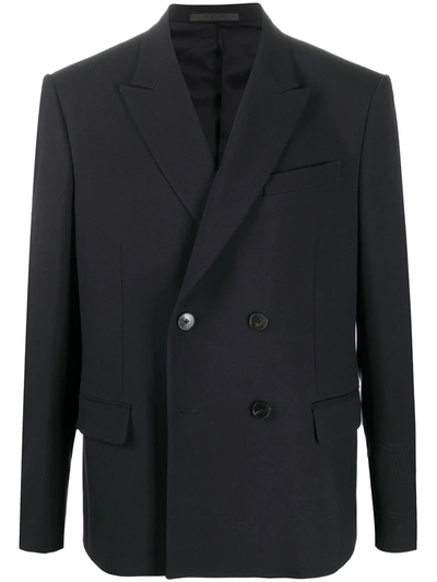 Valentino Double-breasted Blazer In Black