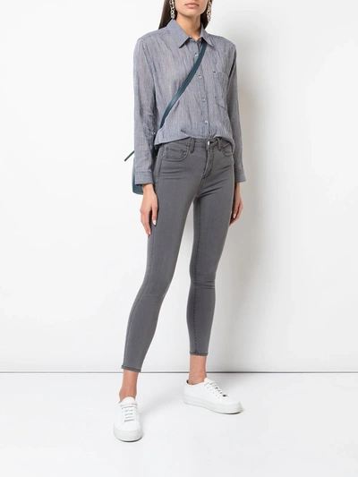 Shop L Agence Margot Cropped Skinny Jeans In Grey