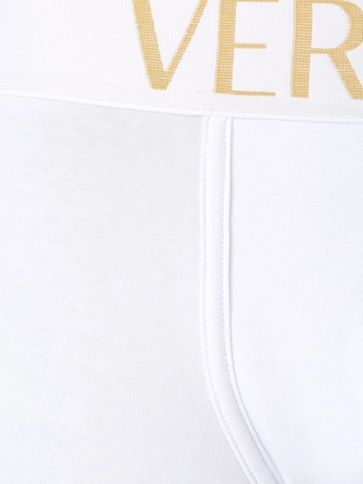 Shop Versace Logo Boxer Briefs In White