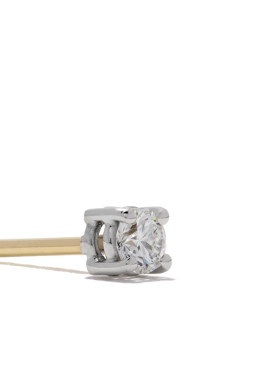 Wouters & Hendrix Gold 18kt Gold Diamond Stud Single Earring In Yellow Gold/white Gold