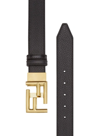 Shop Fendi Reversible Ff Buckle Belt In Black