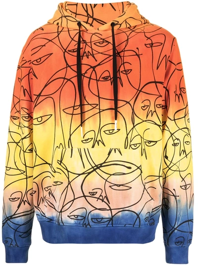 Shop Haculla Graphic Print Ombre Hoodie In Yellow