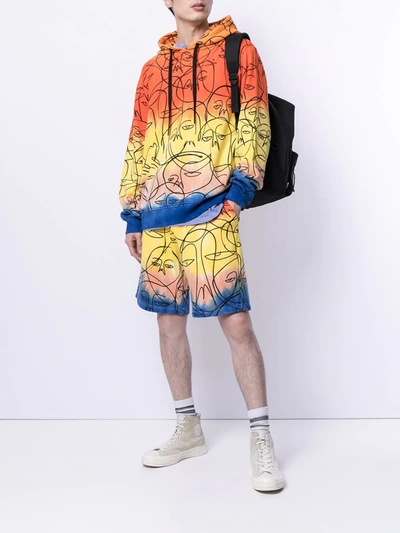 Shop Haculla Graphic Print Ombre Hoodie In Yellow