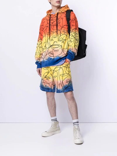 Haculla Graphic Print Ombre Hoodie In Yellow