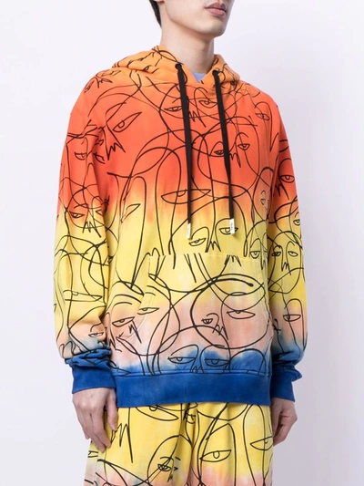 Shop Haculla Graphic Print Ombre Hoodie In Yellow