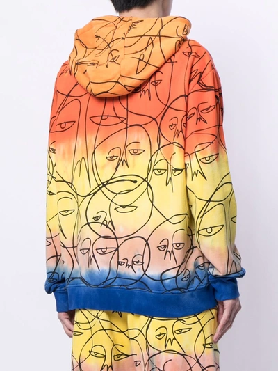 Shop Haculla Graphic Print Ombre Hoodie In Yellow