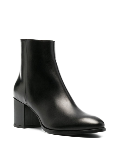 Scarosso Polished-finish Ankle Boot In Black