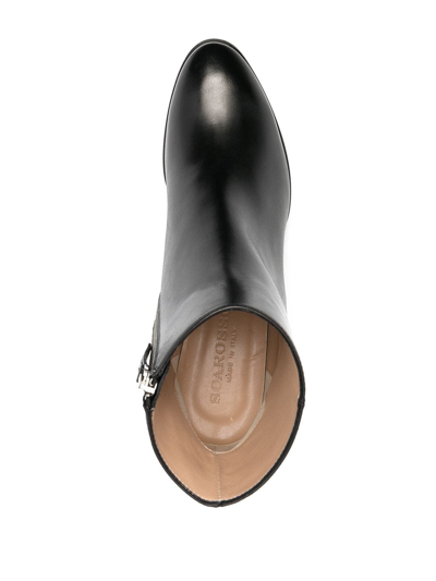 Scarosso Polished-finish Ankle Boot In Black
