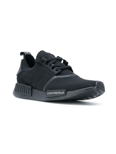 Shop Adidas Originals Nmd_r1 Primeknit "japan Triple Black" Sneakers