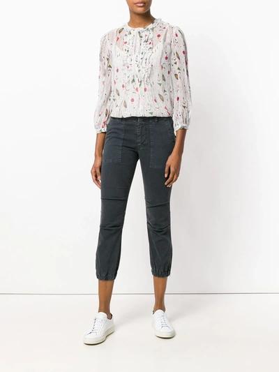 Nili Lotan Cropped Fitted Trousers In Grey