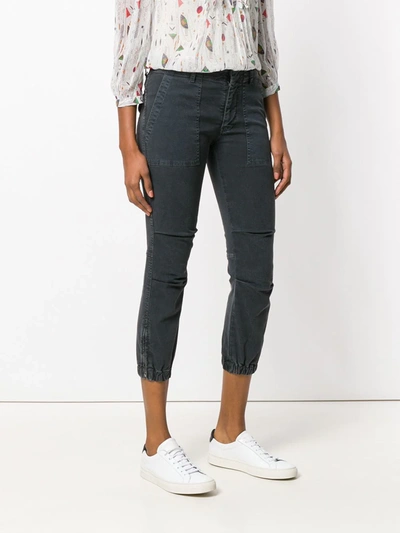 Shop Nili Lotan Cropped Fitted Trousers In Grey