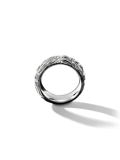 Shop David Yurman Sterling Silver Waves Band Ring In Ss