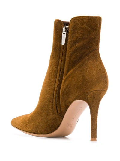 Gianvito Rossi Levy 85 Suede Ankle Boots In Brown