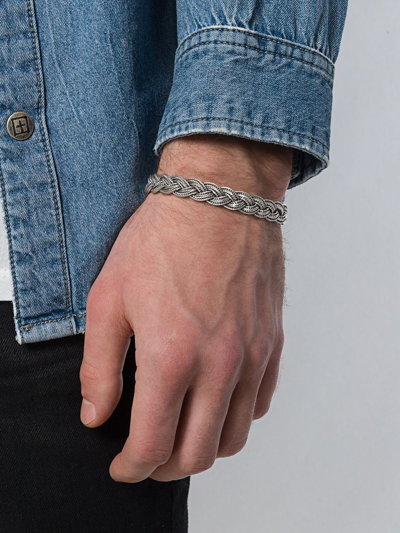 Shop Emanuele Bicocchi Woven Chain Bracelet In Metallic