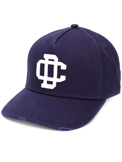Dsquared2 Logo-embroidered Cap In Blue