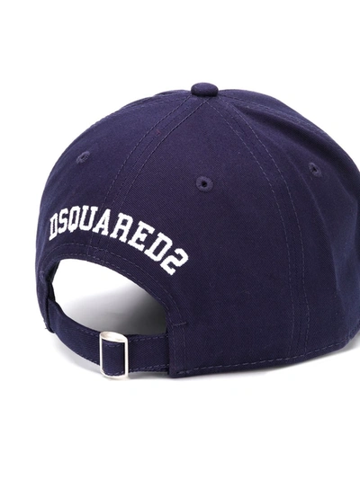 Dsquared2 Logo-embroidered Cap In Blue