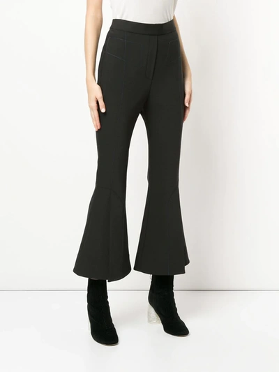 Shop Ellery Flared Cropped Trousers In Black