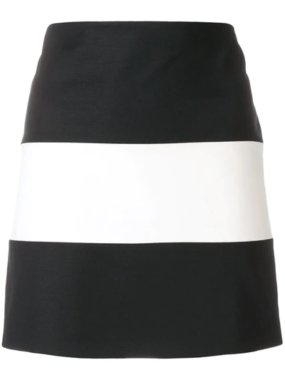 Pre-owned Giorgio Armani Striped Mini Skirt In Black