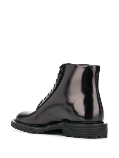 Saint Laurent Army Polished-leather Ankle Boots In Black