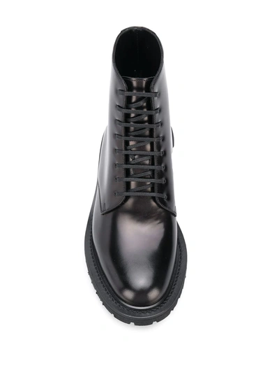 Saint Laurent Army Polished-leather Ankle Boots In Black