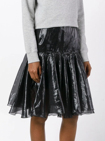 Pre-owned Krizia Vintage Flared Layer Skirt In Black