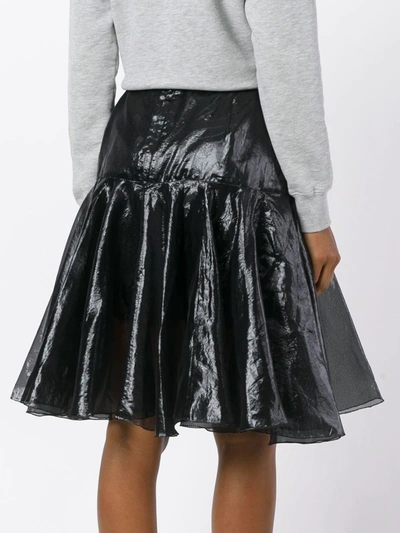 Pre-owned Krizia Vintage Flared Layer Skirt In Black