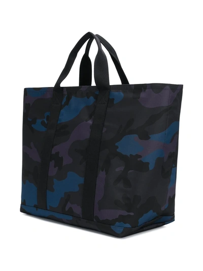 Shop Valentino Vring Camouflage Tote Bag In Blue