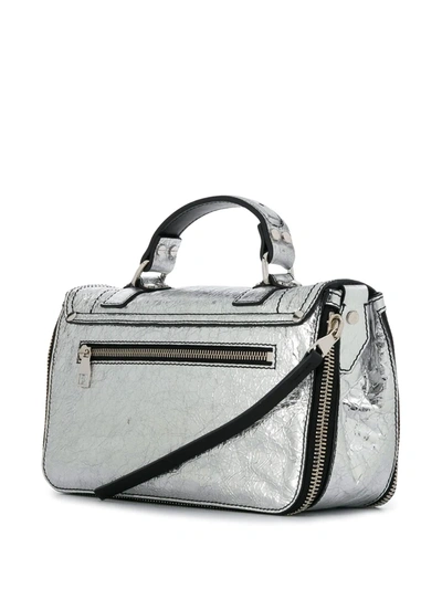 Shop Proenza Schouler Tiny Ps1+ Metallic-effect Satchel Bag In Silver