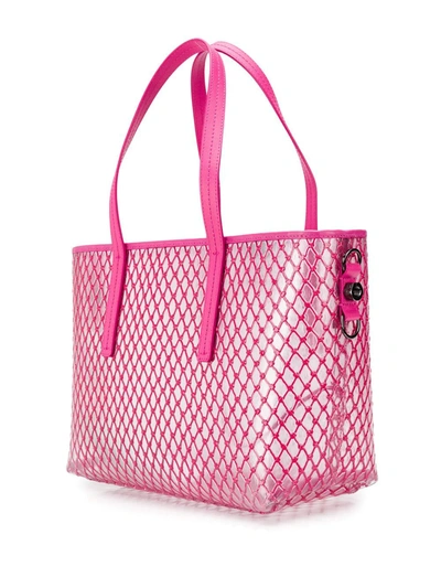 Shop Off-white Netted Shopper Bag In Pink