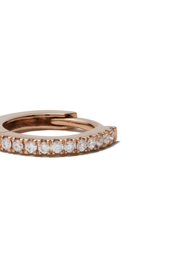 White Bird 18kt Rose Gold Diamond Margot Medium Single Hoop Earring In Rose Gold
