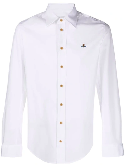 Shop Vivienne Westwood Plain Button Shirt In Weiss